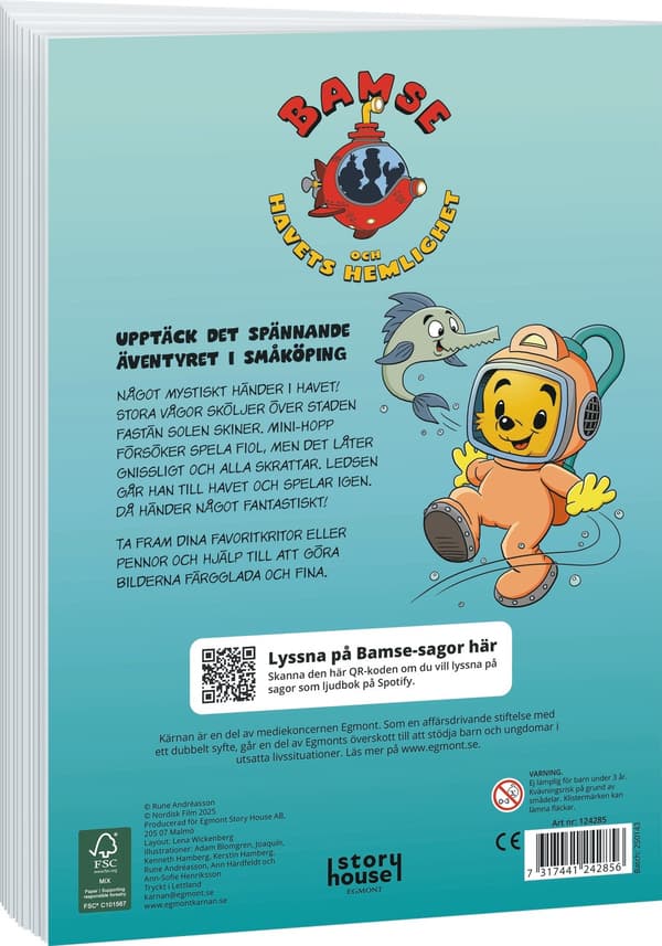 Bamse och Havets hemlighet Målarbok multifärg
