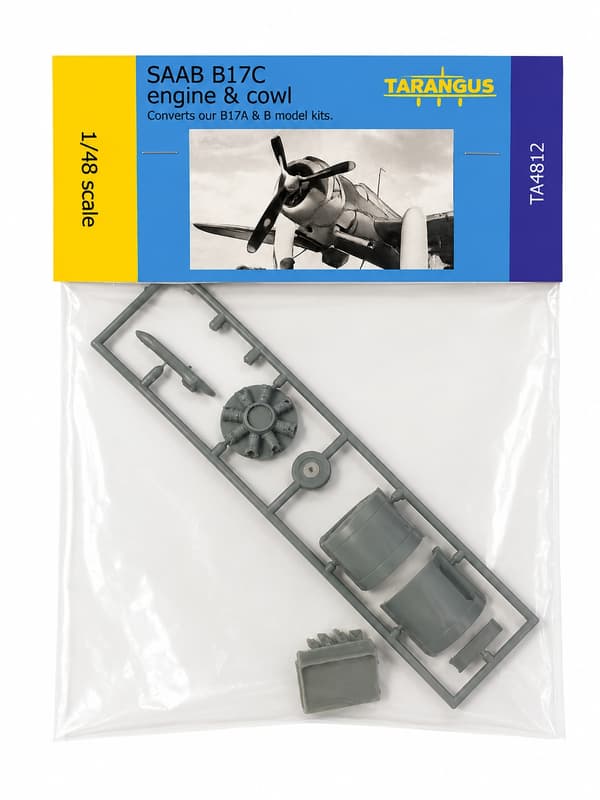 Tarangus SAAB B17C engine & cowl set 1/48 multifärg