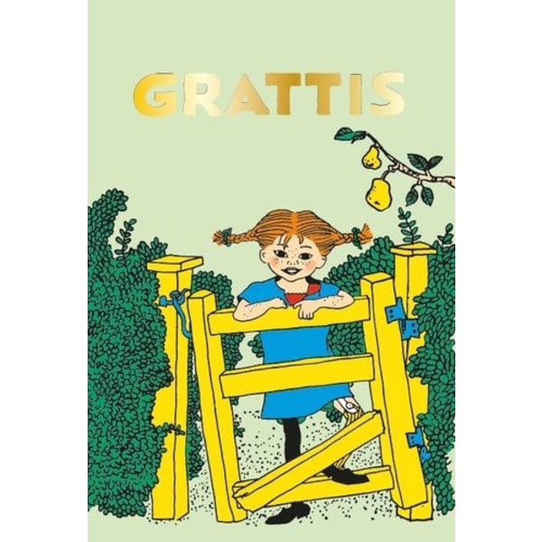 Grattiskort Pippi vid staket multifärg
