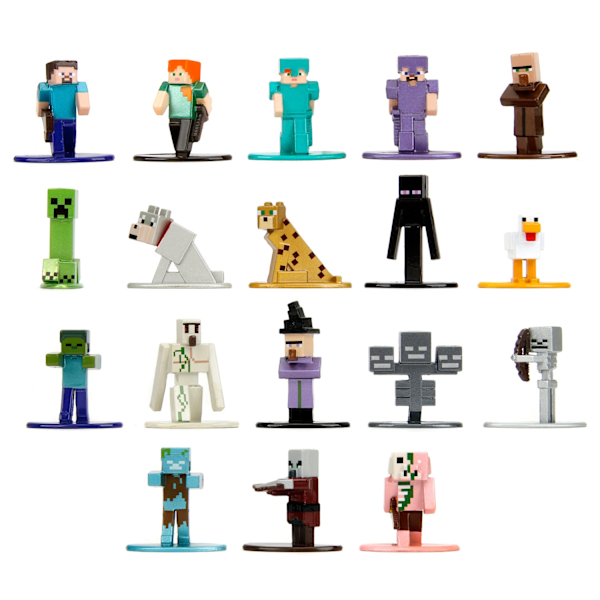 Minecraft Nano Metalfigs 18-pack s12 multifärg
