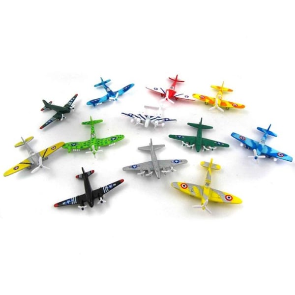 Miniflygplan i metall 5cm multifärg