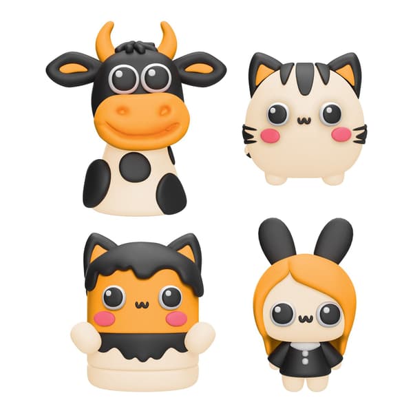 Just Dough Premium Animals Ko multifärg