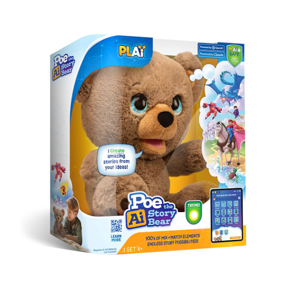 Poe the AI Story Bear Sagoberättare multifärg