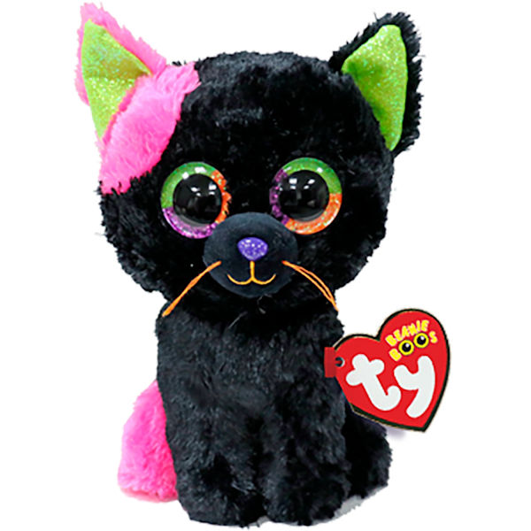TY Beanie Boos Licorice Svart Katt multifärg
