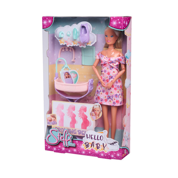 Steffi Love Hello Baby Gravid docka med växande mage multifärg