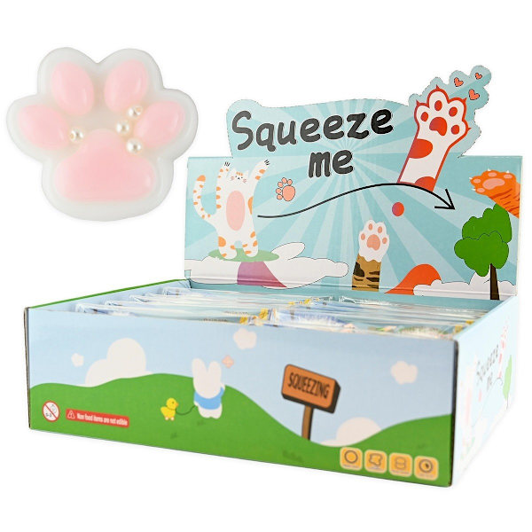 Squishy Cat Paw med öron 7cm multifärg
