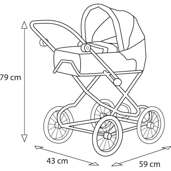 BRIO Kombidockvagn Lavender med prickar multifärg