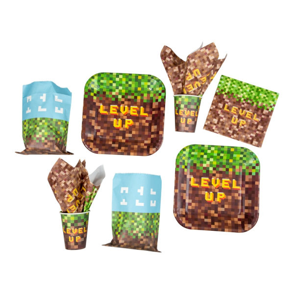 Minecraft Pappermuggar Level up Kalas 8-pack multifärg