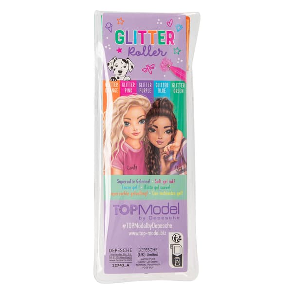 TOPModel Glitter Roller Gelpennor 5-pack multifärg