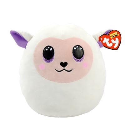 TY Squishy Beanies Fluffy Vitt lamm 35cm multifärg