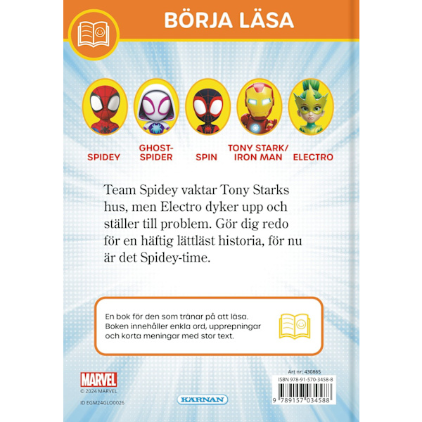 Börja Läsa Spidey Hemma hos Iron Man multifärg