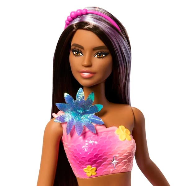 Barbie Flower Magic Sjöjungfru Docka Mörk multifärg
