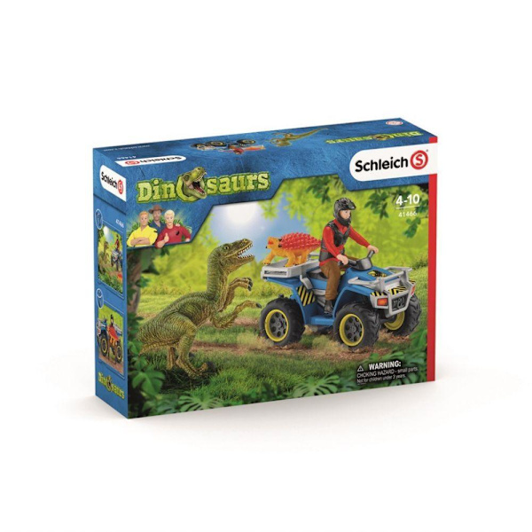schleich® DINOSAURS Flykt på fyrhjuling från velociraptor 41466 multifärg