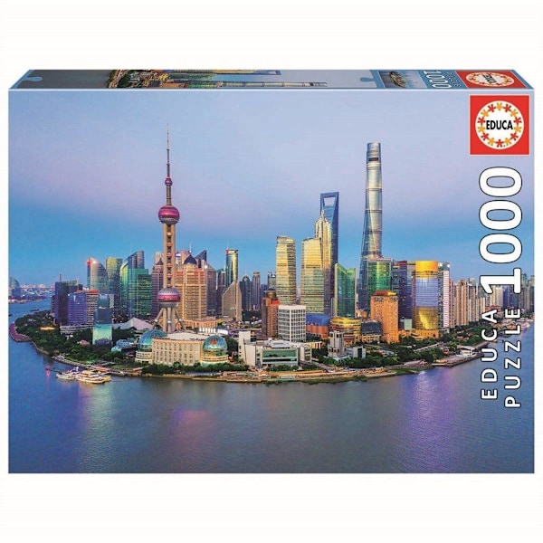 Educa Shanghai Skyline At Sunset Pussel 1000 bitar 19254 multifärg