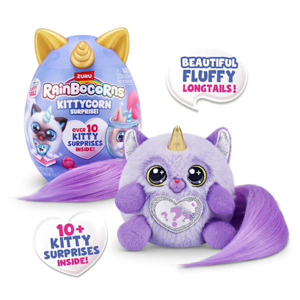 Rainbocorn Kittycorn Surprise Fluffy Tail multifärg