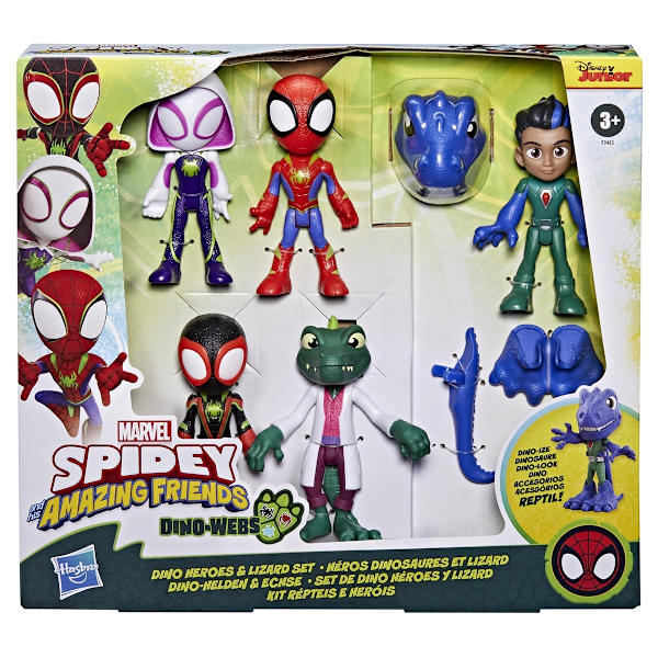 Spidey Amazing Friends Dino Heroes & Lizard Set multifärg