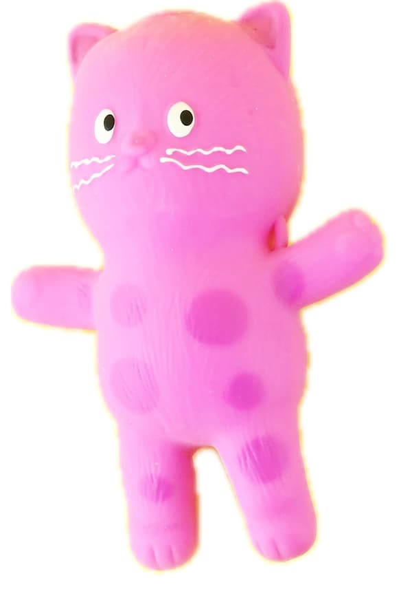 Squeeze Katt 14cm Rosa med rosa prickar multifärg