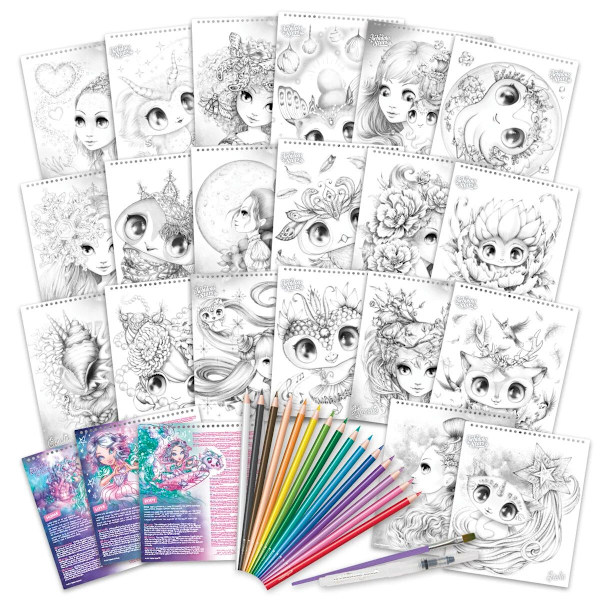 Nebulous Stars Watercoloring Book Set multifärg