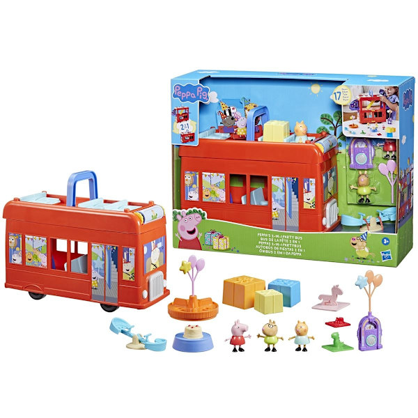 Greta Gris Peppas 2 in 1 Party Buss Lekset multifärg