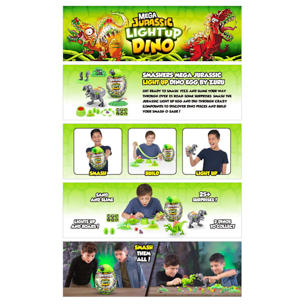 Zuru Smashers Mini Jurassic Light Up Dino multifärg