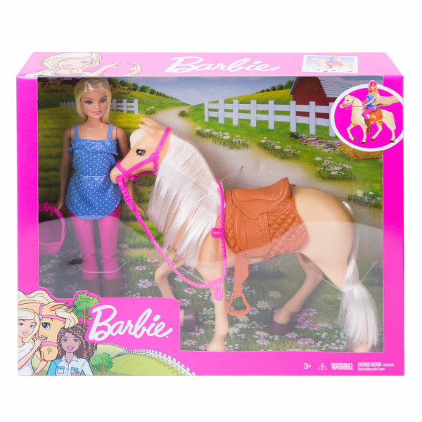 Barbie Docka med häst multifärg