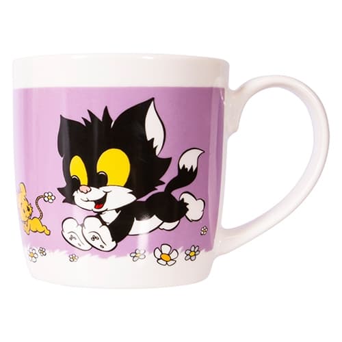 Mugg Katten Jansson & Husmusen Lila multifärg