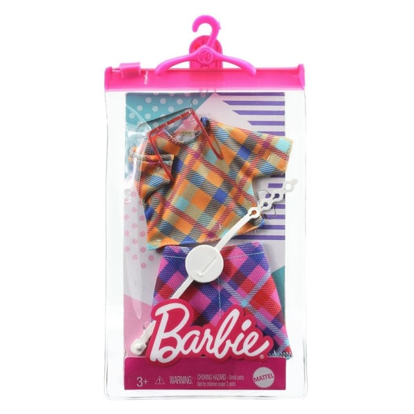 Barbie Fashion Rutig topp och kjol GRC10 multifärg