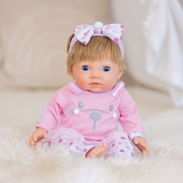 Tiny Treasures Docka Blond med rosa kläder multifärg