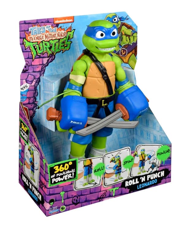 Turtles Roll n Punch Figur 30cm Leonardo