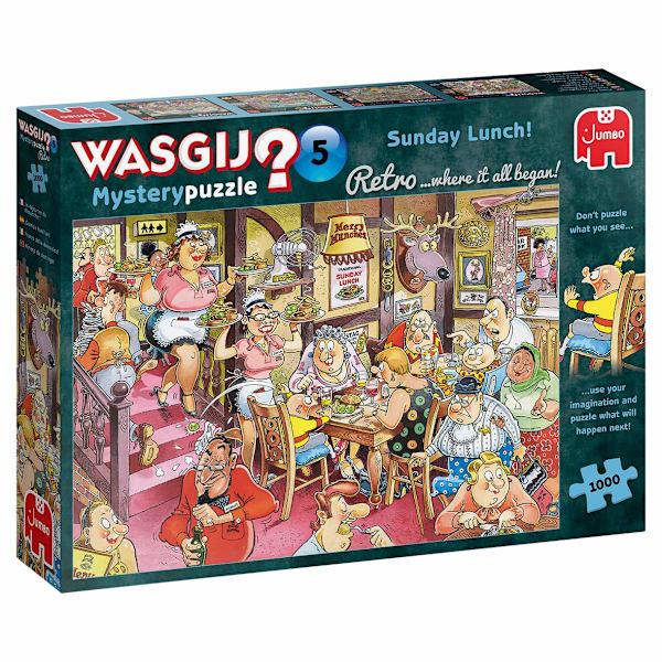 Wasgij Retro Mystery 5 Sunday Lunch Pussel 1000 bitar 25009 multifärg