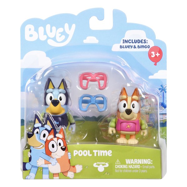 Bluey Figurer 2-pack med tillbehör Pool Time MultiColor Pool Time