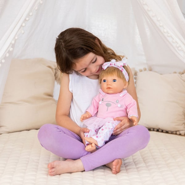 Tiny Treasures Docka Blond med rosa kläder multifärg