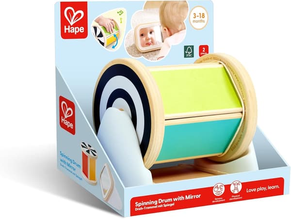 Hape Snurrande trumma med spegel