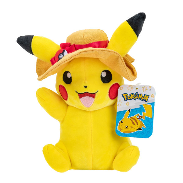 Pokemon Mjukdjur Summer (20cm) Pikachu with summer hat multifärg