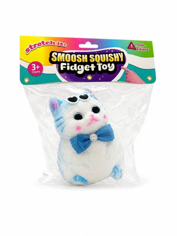 Smoosh Squishy Katt 15cm Blå