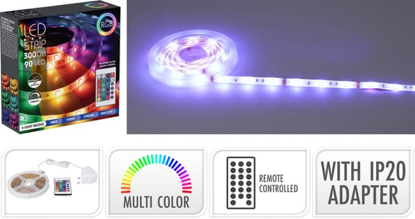 LED List 300cm 90LED RGB multifärg