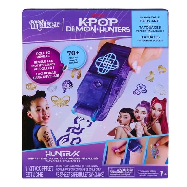 K-Pop Demon Hunters Cool Maker Shimmer Foil Tattoos