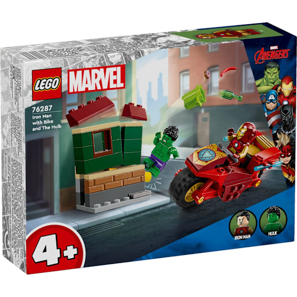 LEGO® Marvel Iron Man med motorcykel och Hulk  76287 multifärg