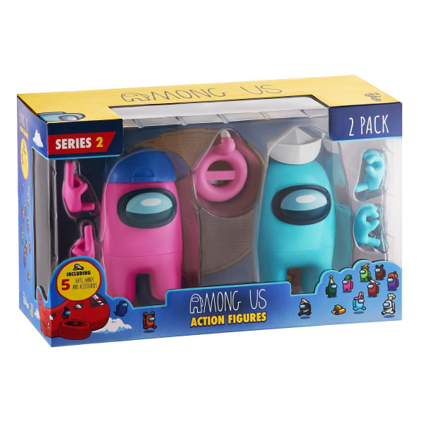 Among Us Action Figurer 2-pack s2 Pink & Cyan MultiColor Pink & Cyan