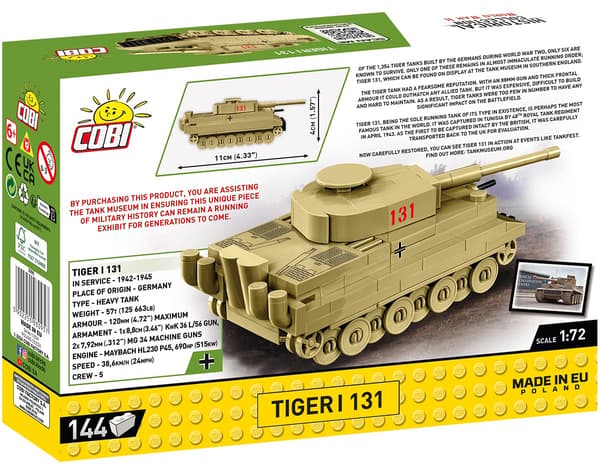 Cobi Tiger I 131 1:72 3095 multifärg