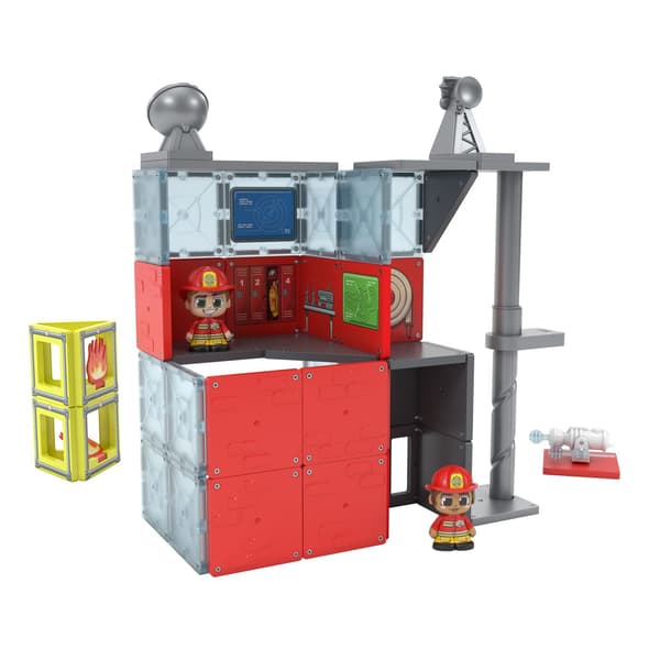 Tile Town Magnetiskt Byggset Brandstation multifärg