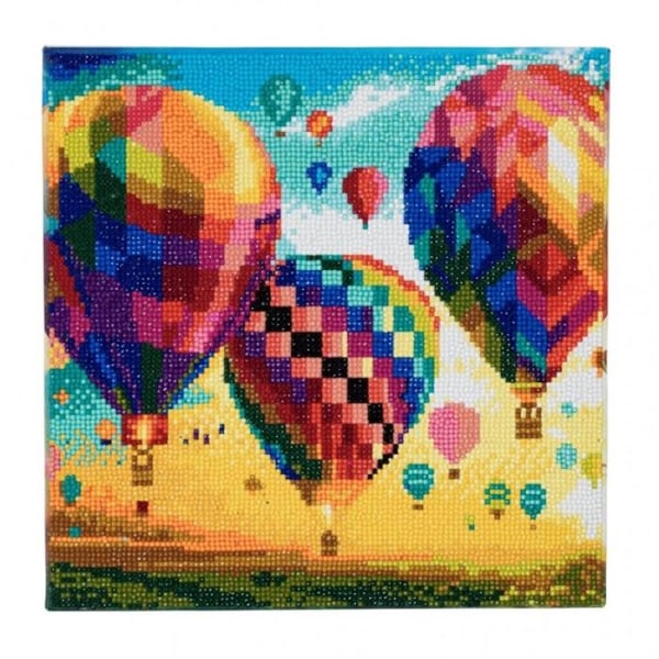 Crystal Art Kits Canvas 30x30cm Hot Air Balloon multifärg