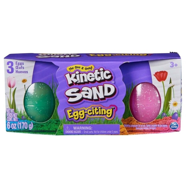 Kinetic Sand Egg-citing 3-pack multifärg