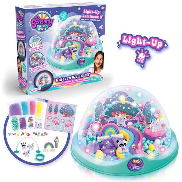 So Sensory Unicorn Mini World DIY Light-Up multifärg