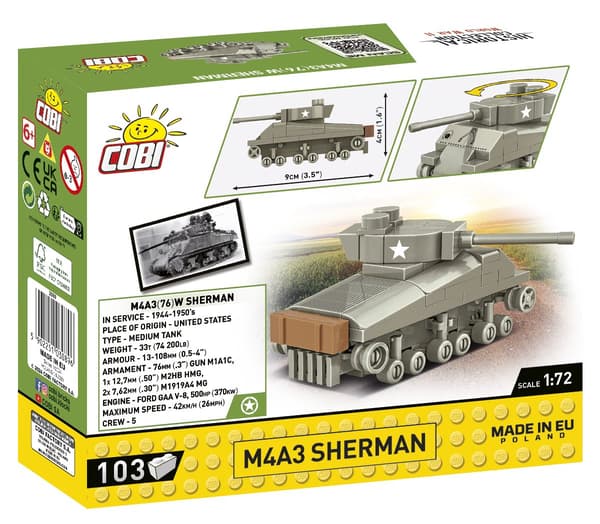 Cobi M4A3 Sherman 1:72 3089 multifärg