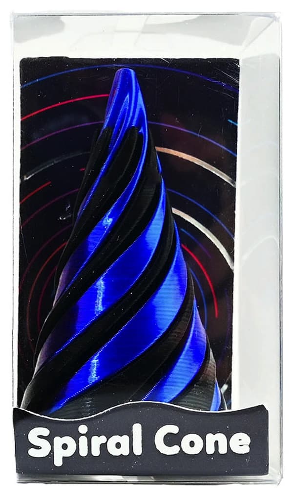 Spiral Cone Fidget Svart/Blå metallic multifärg