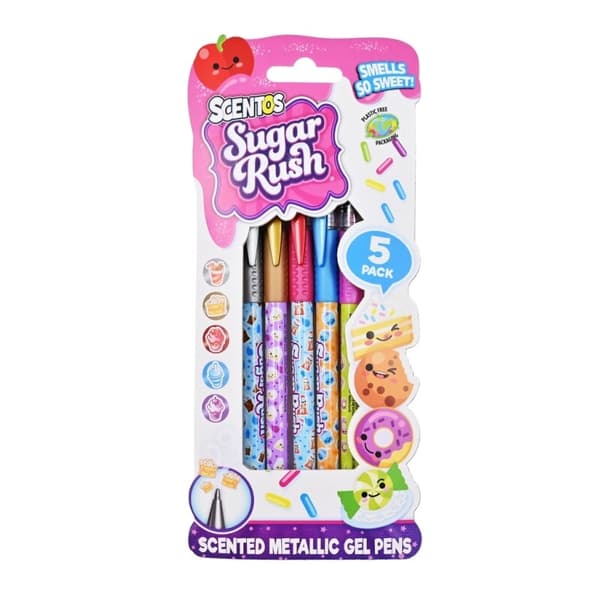 Scentos Sugar Rush Gelpennor 5-p Metallic