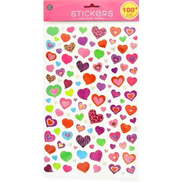 Stickers Hjärtan 100+ multifärg