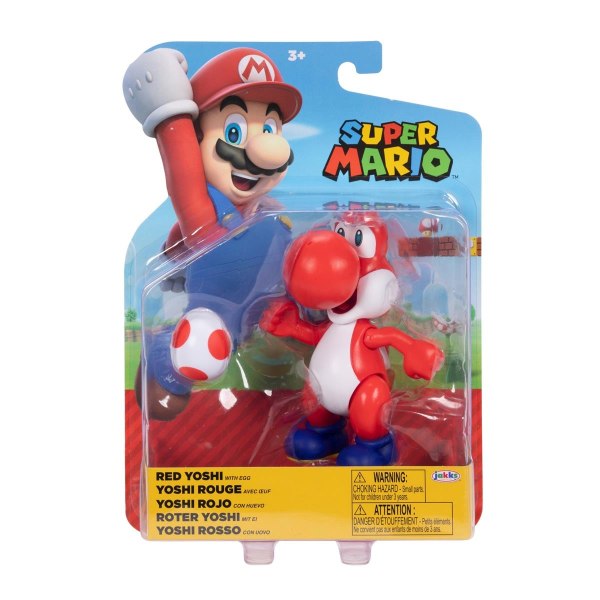 Super Mario Figur 10cm Red Yoshi multifärg