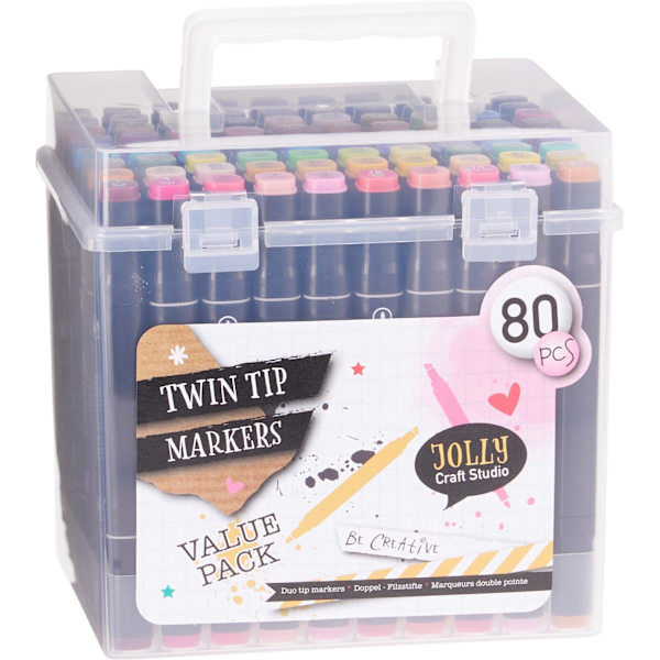 Twin Tip Markers 80-pack i box multifärg